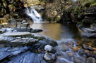 Ashgill Lower Falls - Click to enlarge One of the lower waterfalls of Ashgill near Garrigill in North Pennines with beck running through natural bowl of sedimentary rocks