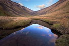 High Cup Reflection - Click to enlarge High Cup Nick and sky reflected in the water of High Cupgill Beck, Pennines, Cumbria